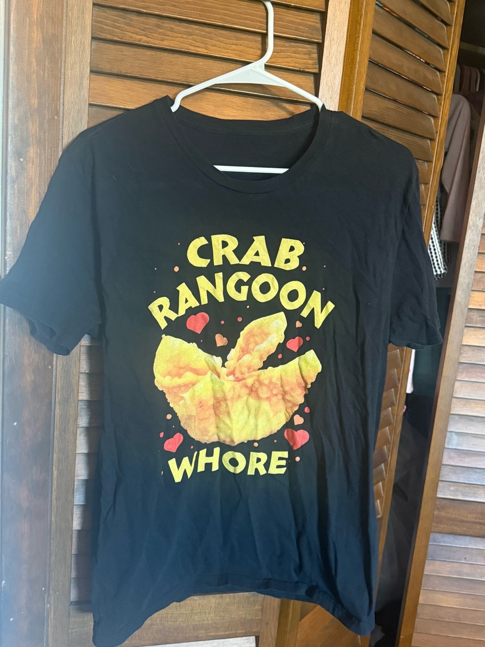 Black T-Shirt with Crab Rangoon Print